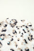Leopard Print Buttoned Front 3/4 Sleeve Tiered Ruffled Hem Dress